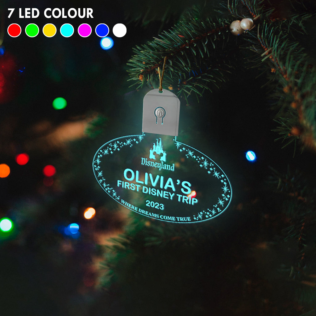 Cast Member Name Tag Ornament - Personalized Mouse Led Acrylic Ornament