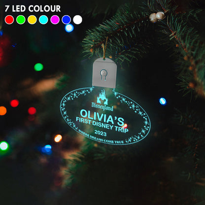 Cast Member Name Tag Ornament - Personalized Mouse Led Acrylic Ornament