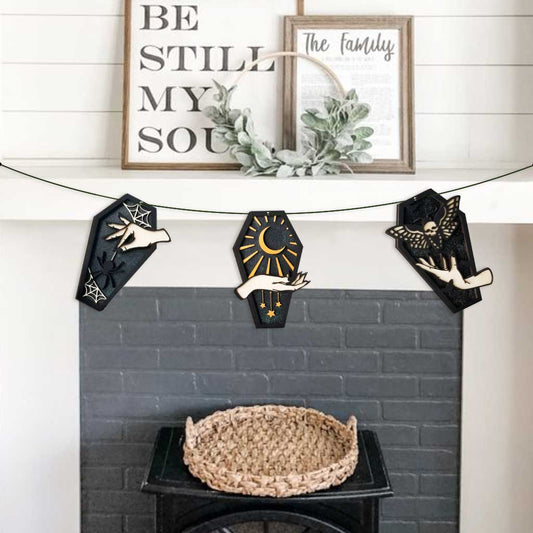 Coffin Garland - Halloween Witch 3 Pieces Garland