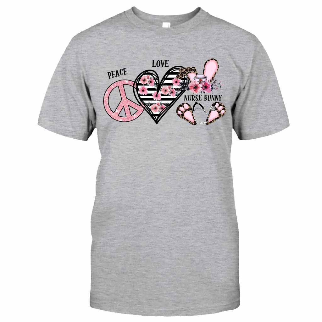 Peace Love Nurse Bunny - Personalized T-shirt and Hoodie