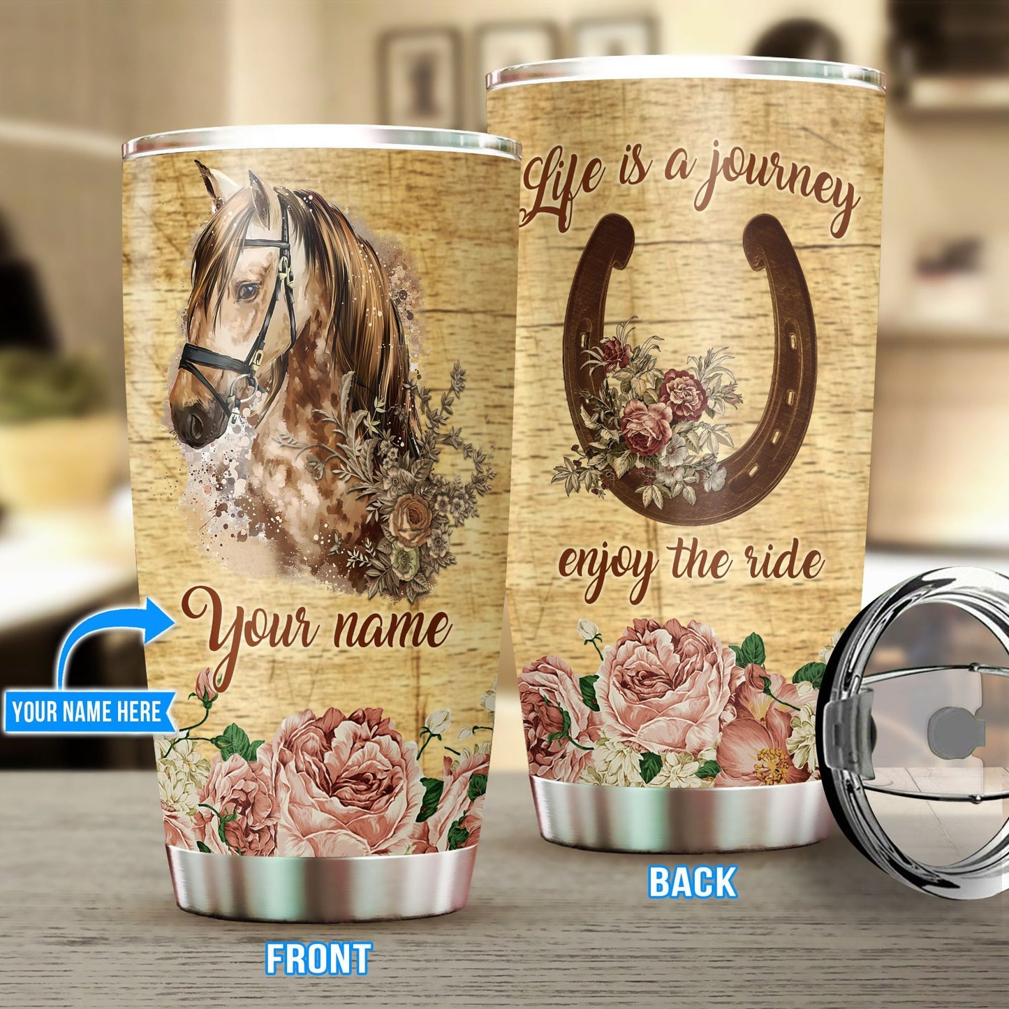 Enjoy The Ride Personalized Horse Tumbler 0523