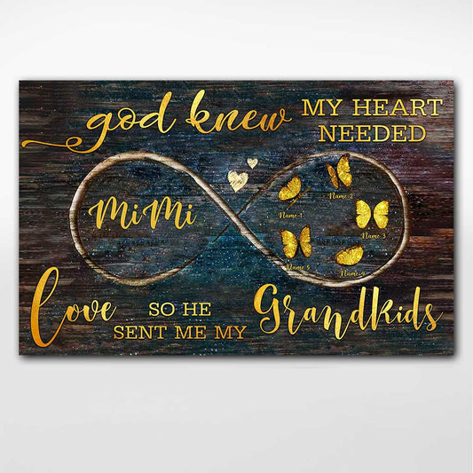 God Knew My Heart Needed Love - Personalized Grandma Poster