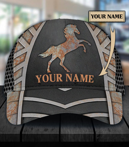 Rusty Metal Print - Personalized Horse Classic Cap 0823