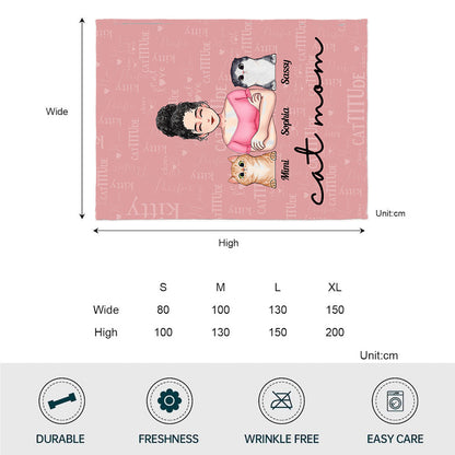 Cat Mom - Personalized Mother's day Cat Blanket