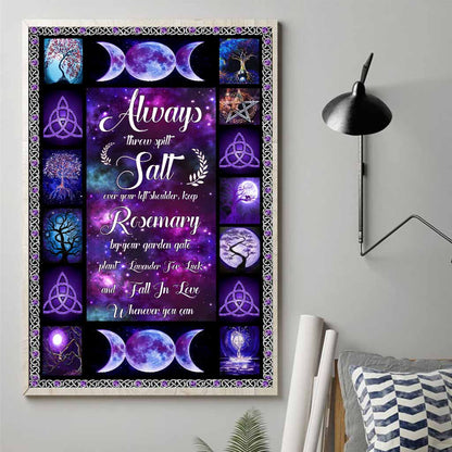 Always Throw Spilt Salt - Witch Canvas And Poster
