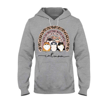 Cat Mom - Personalized Cat T-shirt and Hoodie