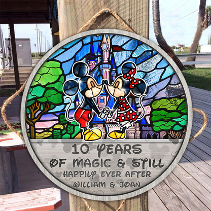 You And Me We Got This - Personalized Mouse Round Wood Sign