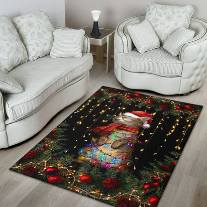 Meowy Christmas Cat Rug 0622