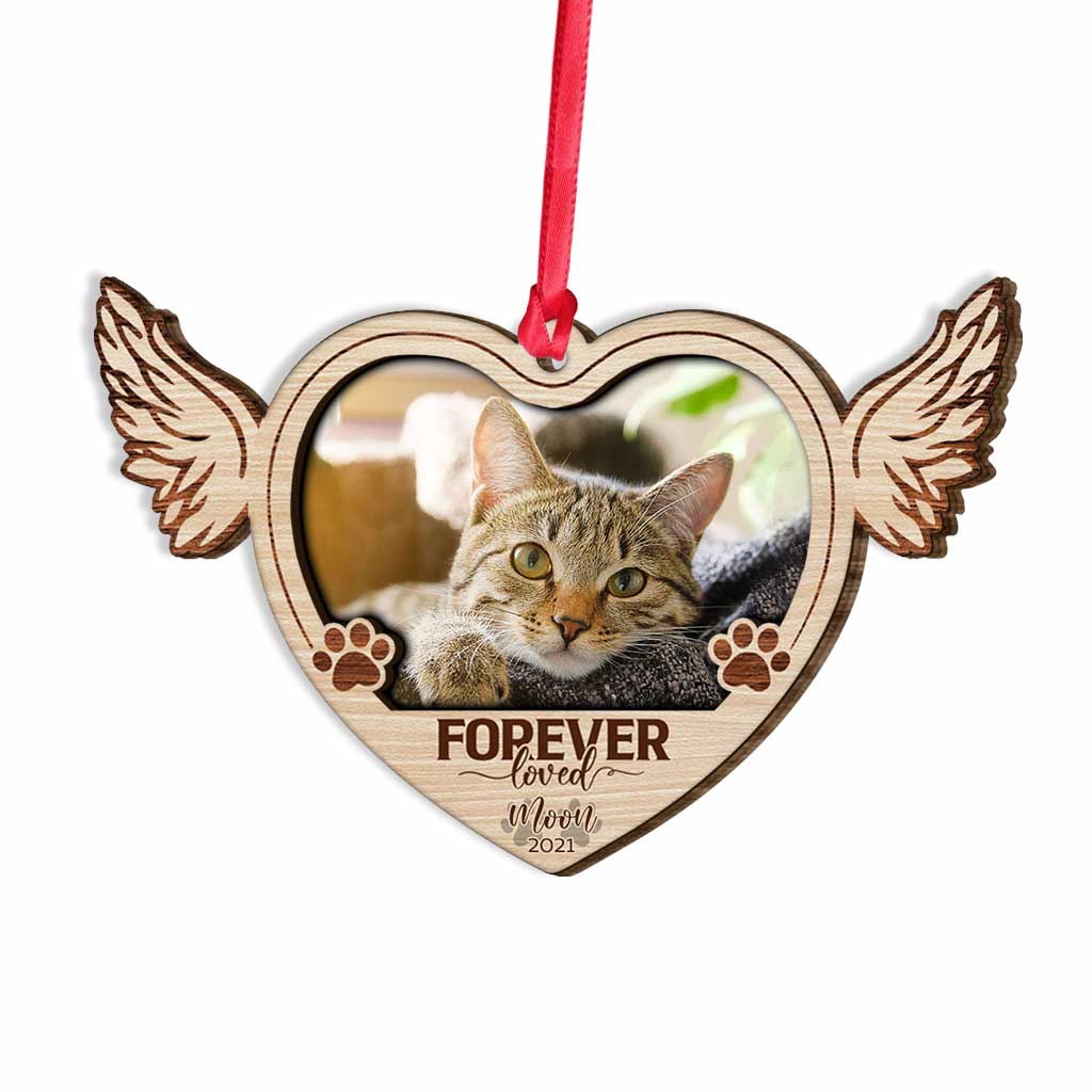 Forever Loved - Personalized Christmas Cat Layered Wood Ornament