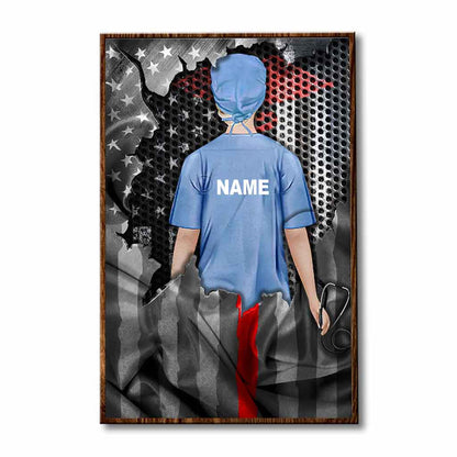 Honors Nurse Flag - Personalized Nurse Poster With Pattern Print