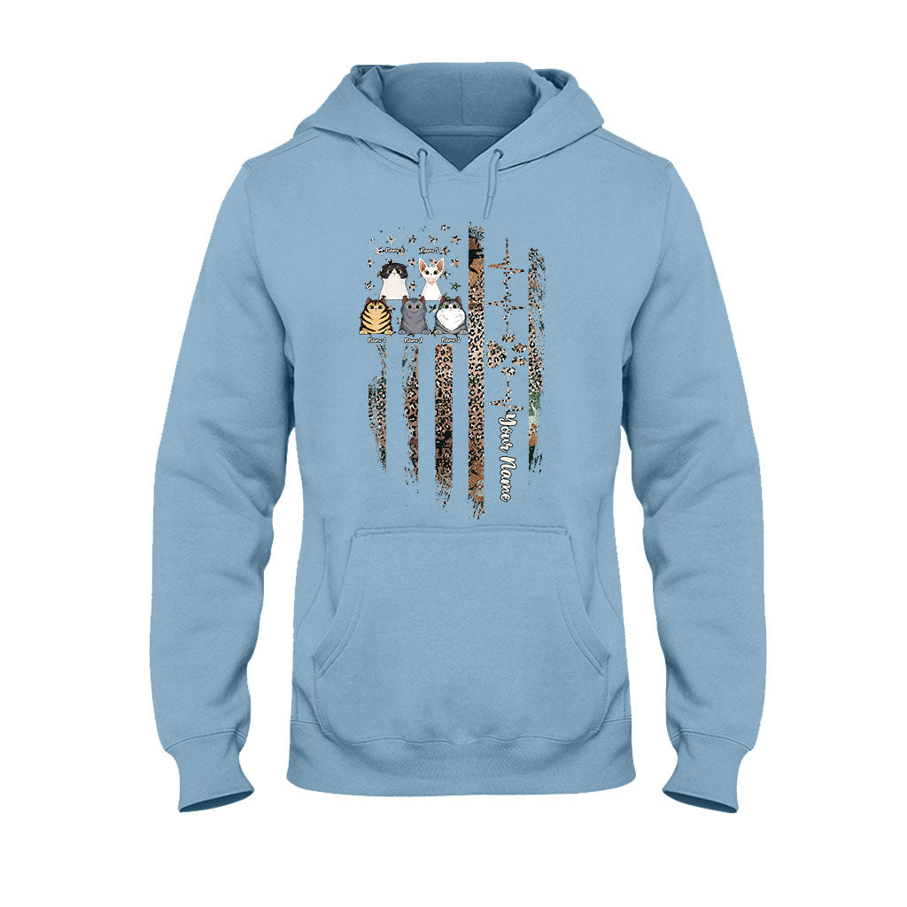 Love My Cats - Personalized Independence Day Cat T-shirt and Hoodie