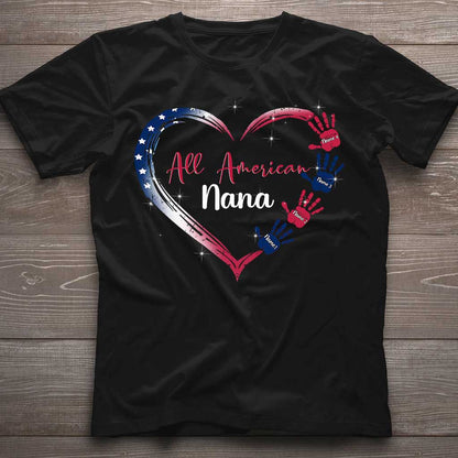Nana's Heart - Personalized Independence Day T-shirt and Hoodie