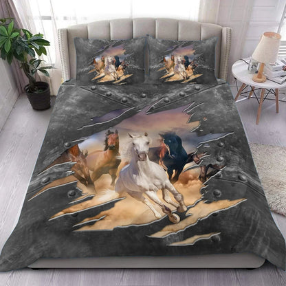 Metal Pattern Print Horse Bedding Set 0523
