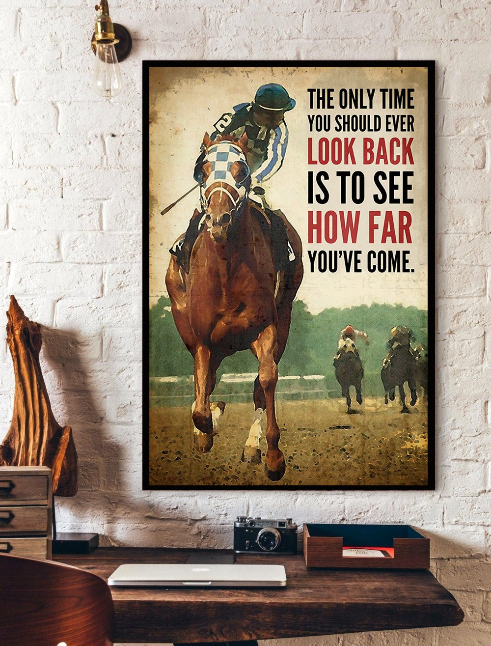 The Only Time You Should Ever Look Back Horse Canvas And Poster 0523
