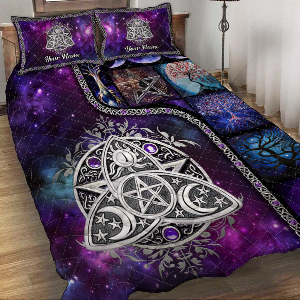 Magic Witch Purple Velvet - Personalized Witch Quilt Set