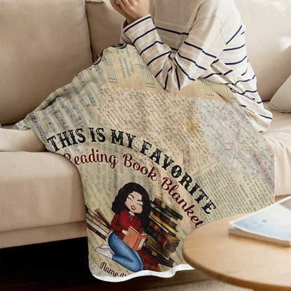 This Is My Favorite Reading Book Blanket - Personalized Book Blanket