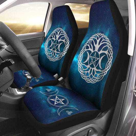 Celtic Wicca Wicca Tripple Moon Tree Of Life And Pentacle-  Witch Seat Covers 0822