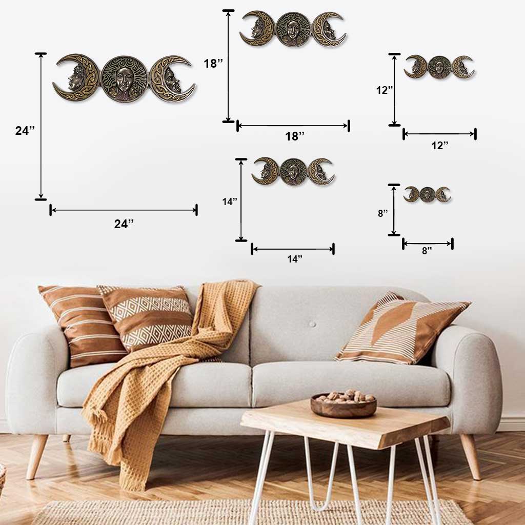 The Triple Goddess - Witch Cut Metal Sign With 3D Pattern Print