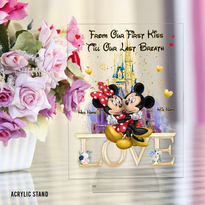 From Our First Kiss Till Our Last Breath - Personalized Mouse Transparent Acrylic Plaque