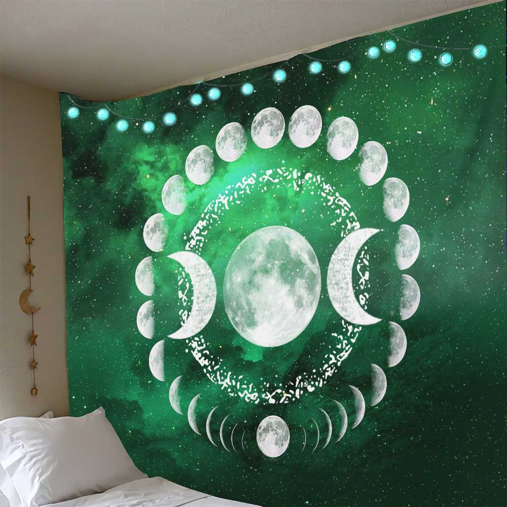 Celtic Triple Moon Wicca - Witch Wall Tapestry 0822