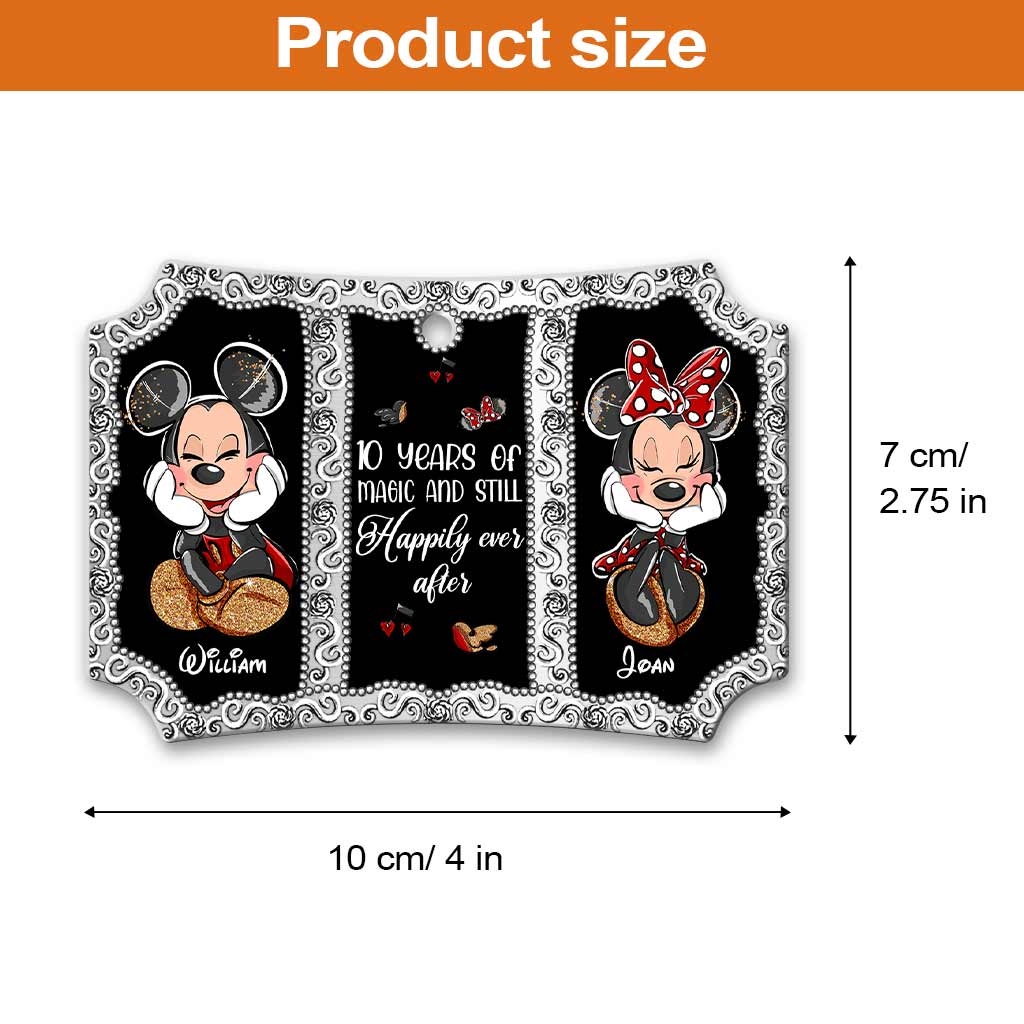 You And Me We Got This - Personalized Christmas Mouse Scalloped Aluminium Ornament (Printed On Both Sides)