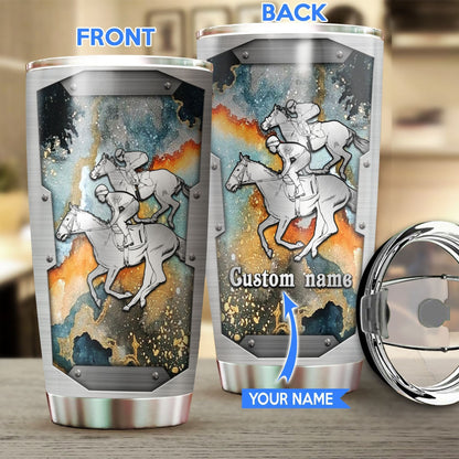 Metal Pattern Print Personalized Horse Tumbler 0523