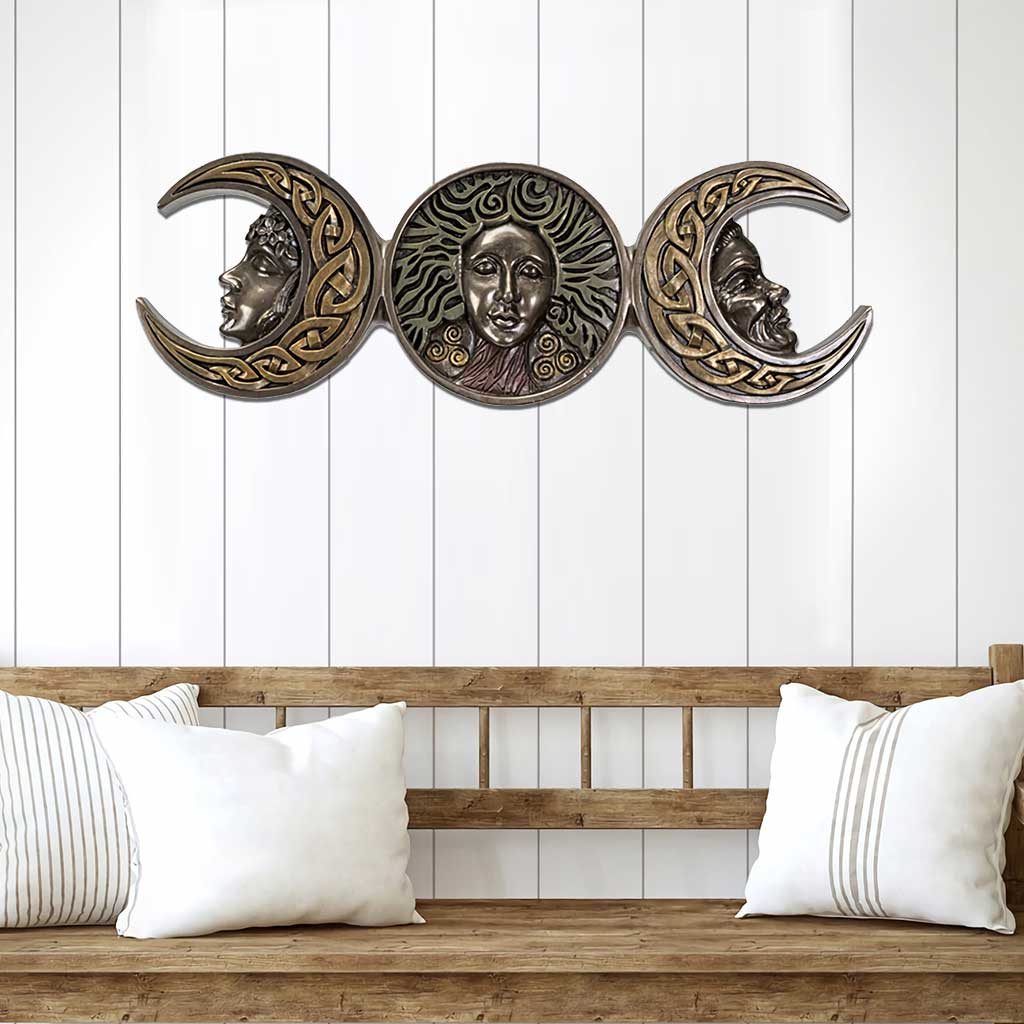 The Triple Goddess - Witch Cut Metal Sign With 3D Pattern Print