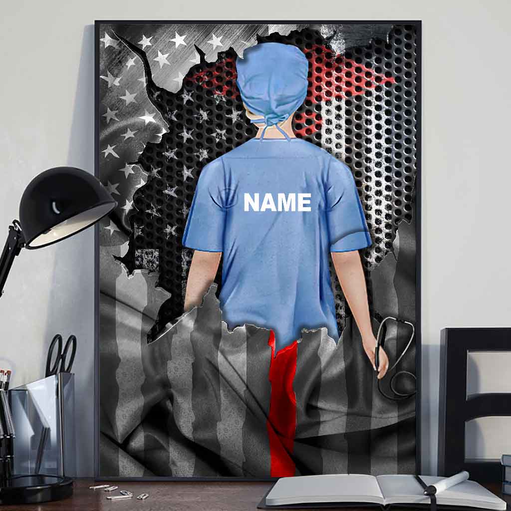 Honors Nurse Flag - Personalized Nurse Poster With Pattern Print