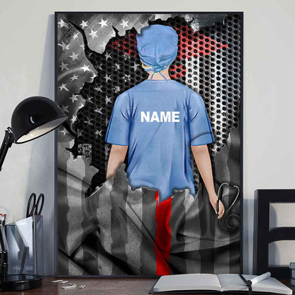 Honors Nurse Flag - Personalized Nurse Poster With Pattern Print