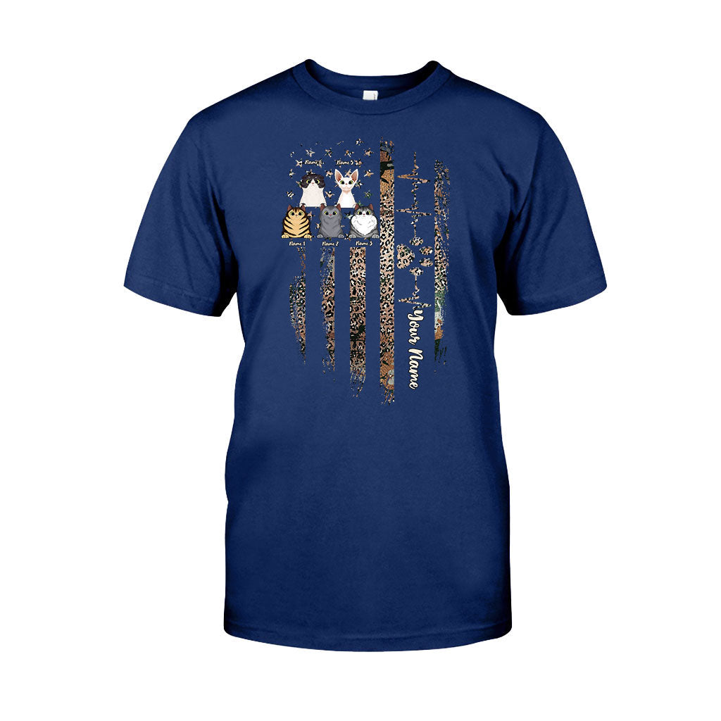 Love My Cats - Personalized Independence Day Cat T-shirt and Hoodie