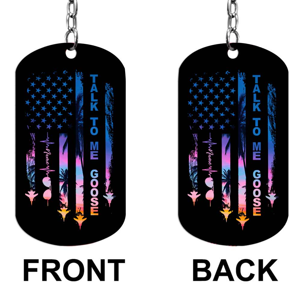 Talk To Me - Personalized Independence Day Top Gun Stainless Steel Keychain