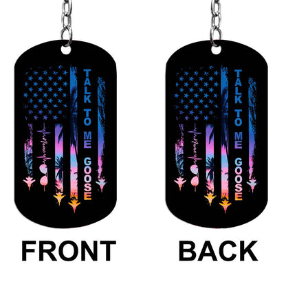 Talk To Me - Personalized Independence Day Top Gun Stainless Steel Keychain