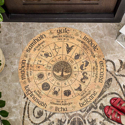 Wheel Of The Year - Witch Shaped Doormat