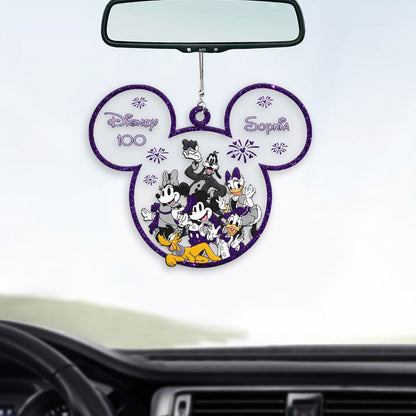 Magical 100th - Personalized Mouse Transparent Car Ornament
