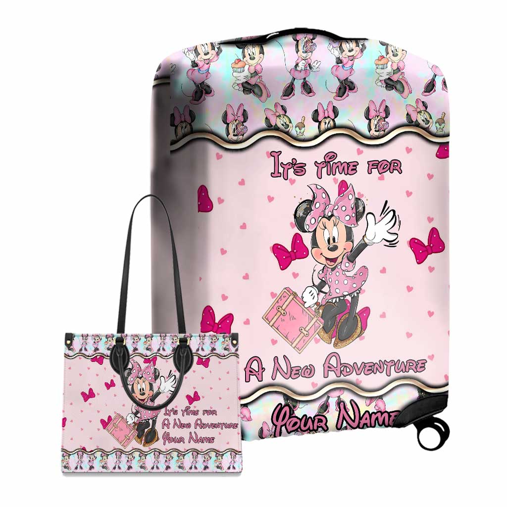 It's Time For A New Adventure - Personalized Mouse Leather Handbag & Luggage Cover