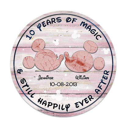 Years Of Magic - Personalized Mouse Round Wood Sign