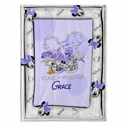 100 Years Of Magic Pink - Personalized Mouse Blanket