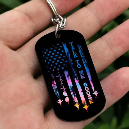 Talk To Me - Personalized Independence Day Top Gun Stainless Steel Keychain