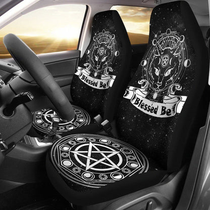 Wicca Cat Blessed Be - Witch Seat Covers 0822