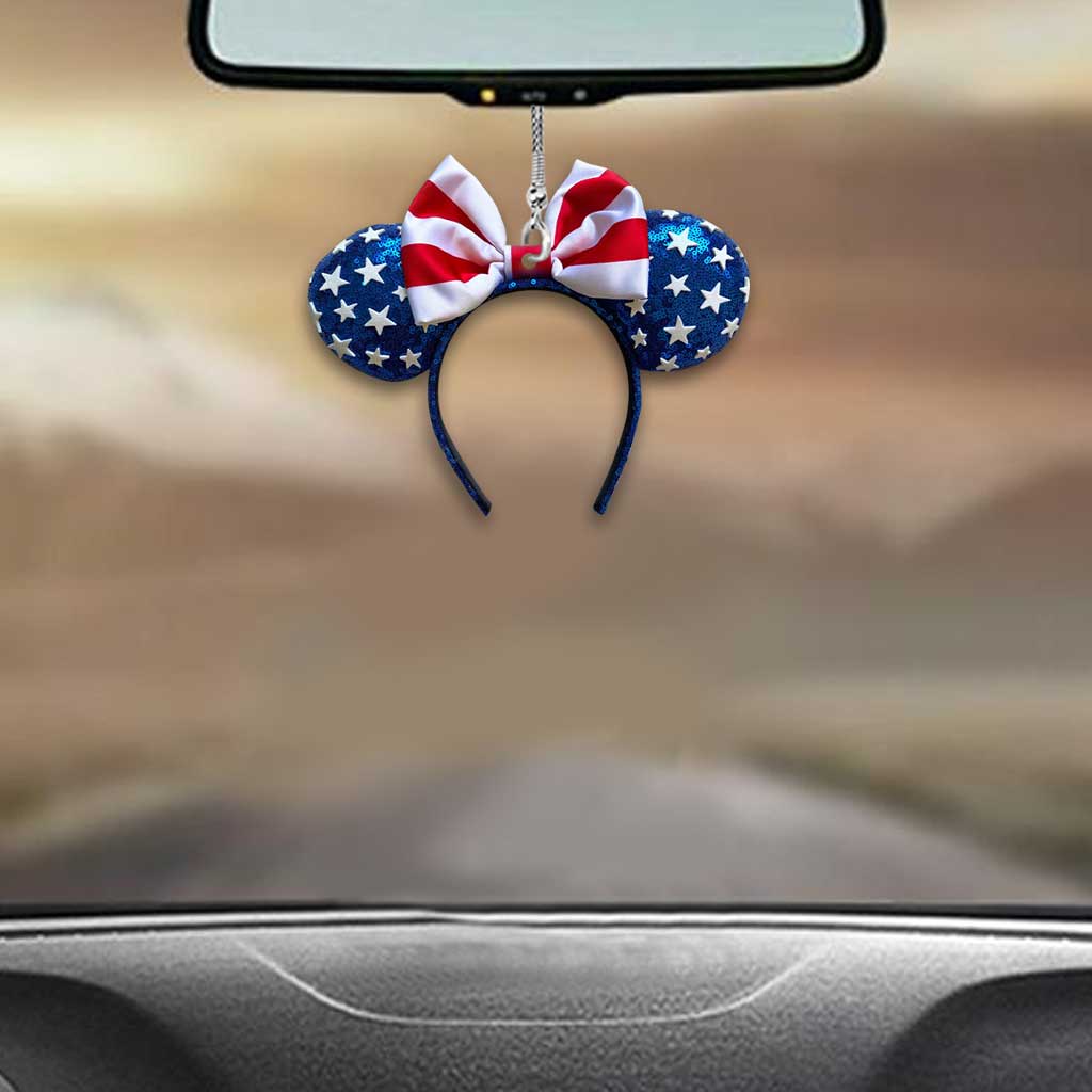 Happy 4th Of July - Independence Day Mouse Car Ornament With 3D Pattern Print (Printed On Both Sides)