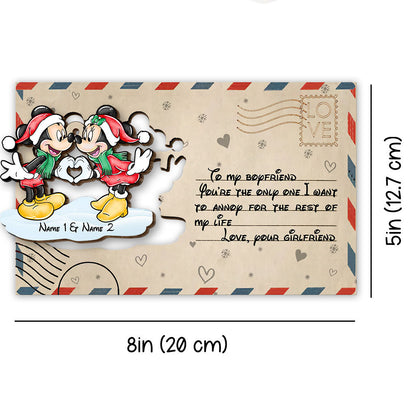 You Are The Only One - Personalized Christmas Mouse Wooden Card Pop Out Ornament