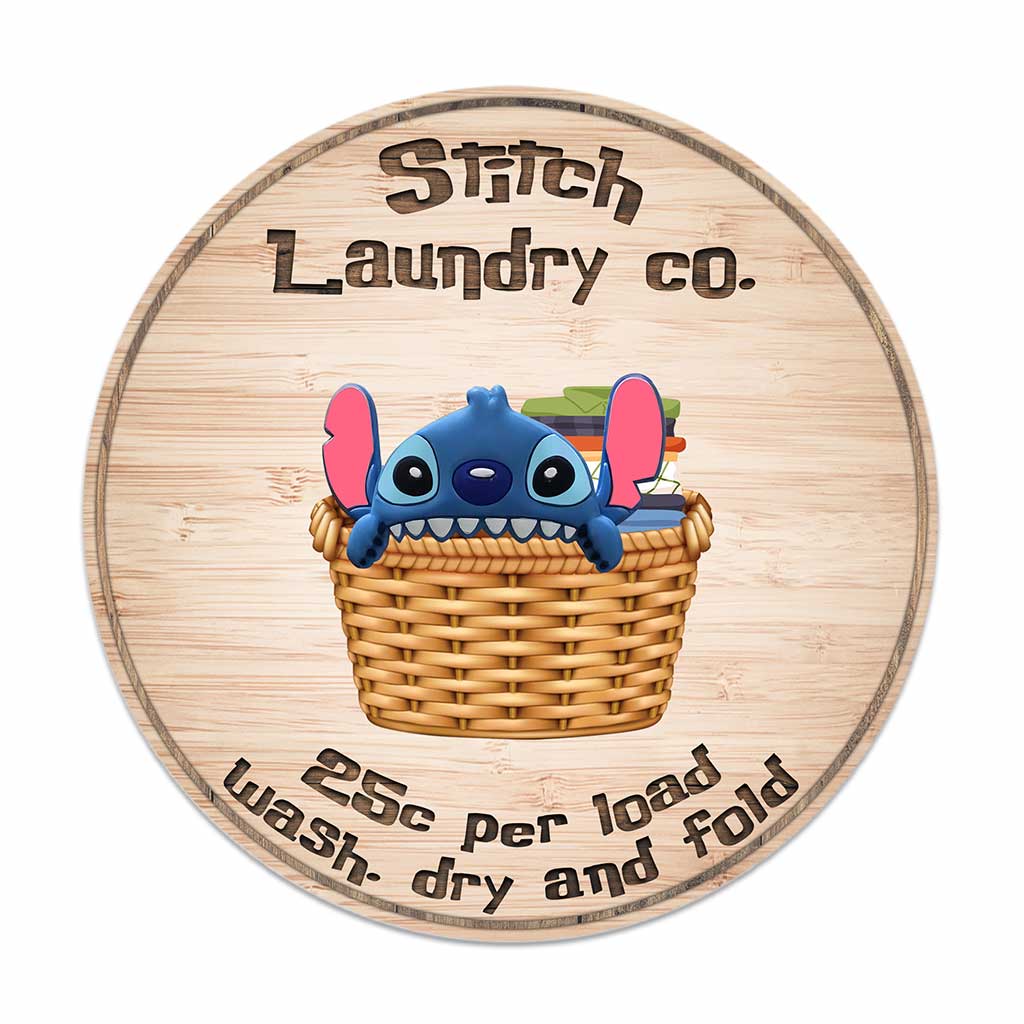 Laundry Co Ohana - Round Wood Sign