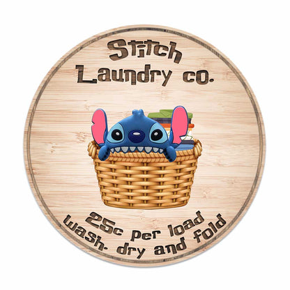 Laundry Co Ohana - Round Wood Sign