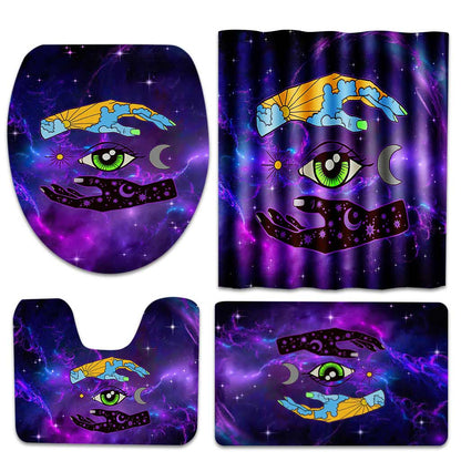 Eye Day And Night - Witch Bathroom Curtain & Mats Set
