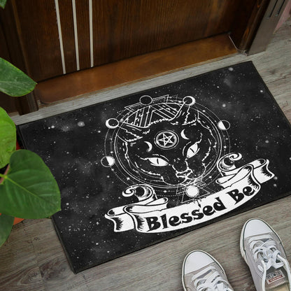 Wicca Occult Cat Blessed Be - Witch Doormat 0822