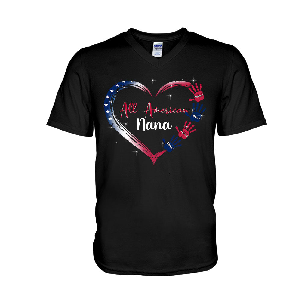 Nana's Heart - Personalized Independence Day T-shirt and Hoodie