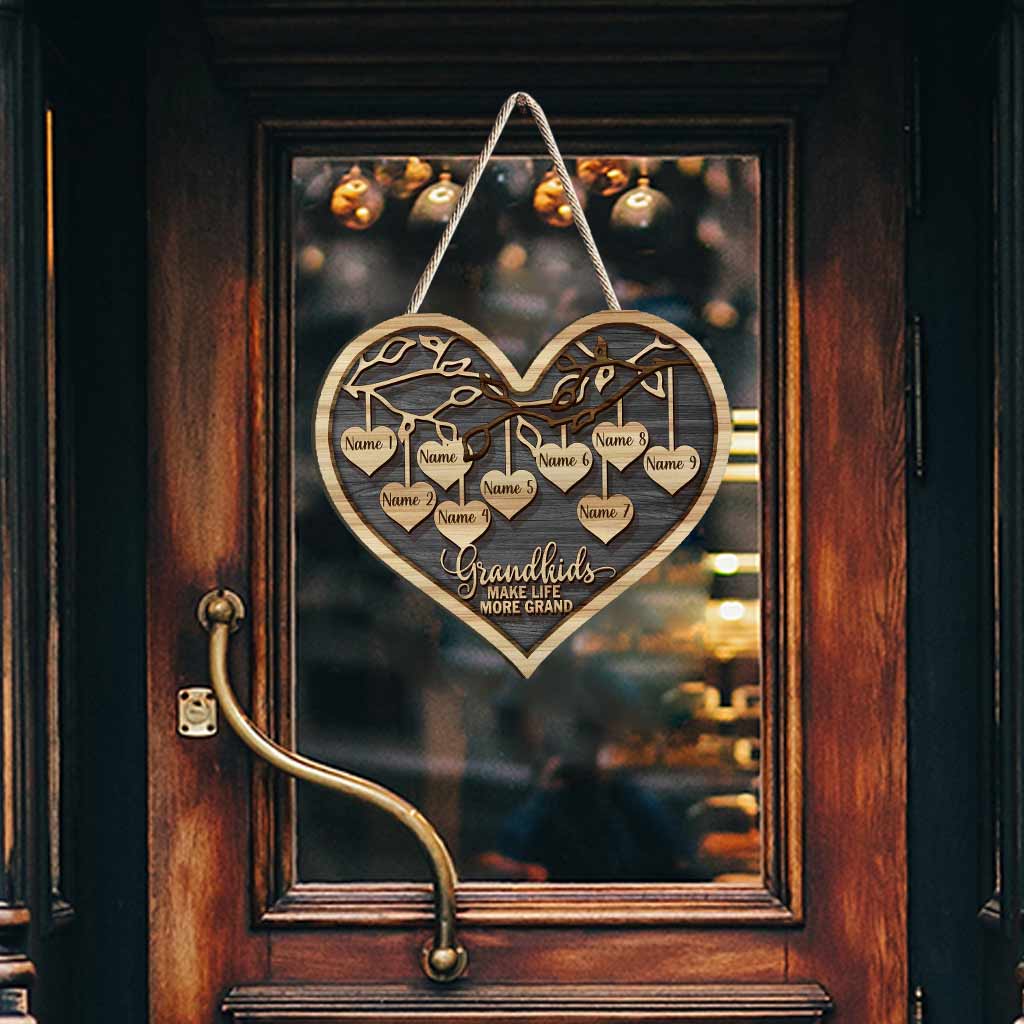 Grandkids Make Life More Grand - Personalized Grandma Wood Sign