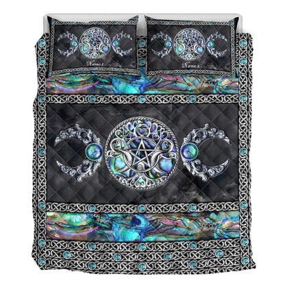 Tree Of Life Triple Goddess Samhain - Personalized Witch Quilt Set