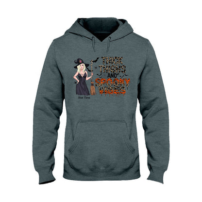 Thick Thighs And Spooky Vibes - Personalized Witch T-shirt and Hoodie
