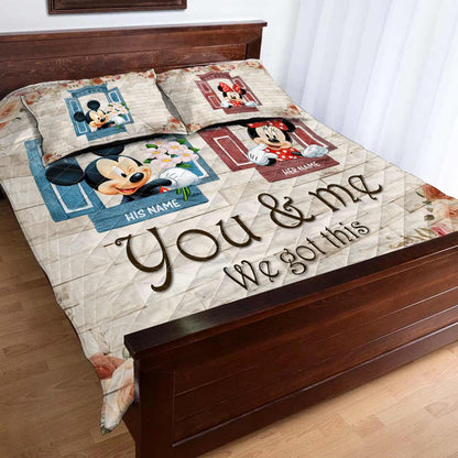 You & Me We Got This - Personalized Mouse Quilt Set